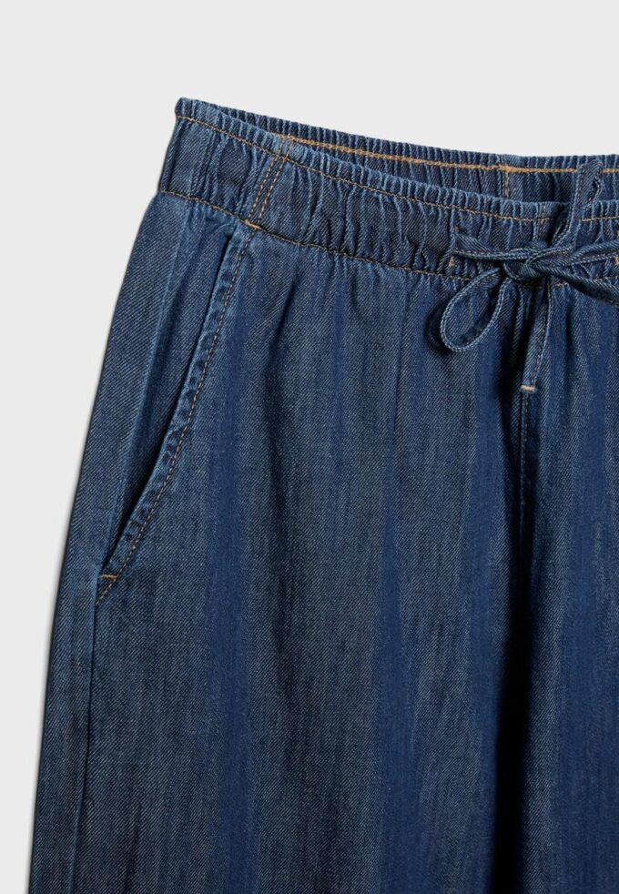 Flytende denimbukser med snøring