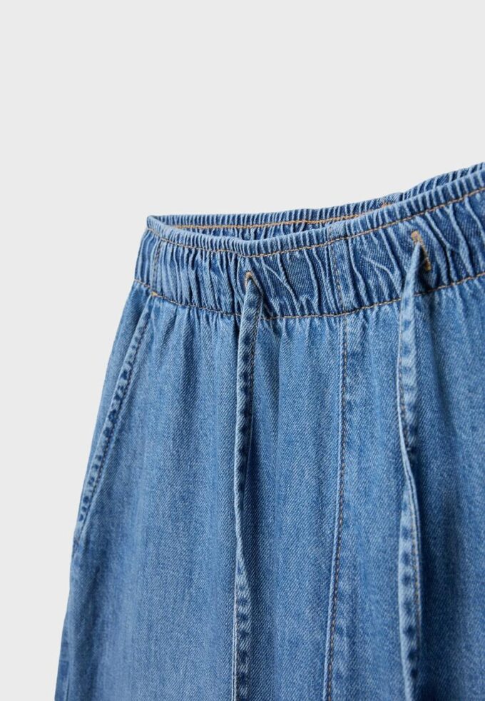 Flytende denimbukser med snøring