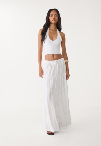 Flytende midiskjørt med paneler