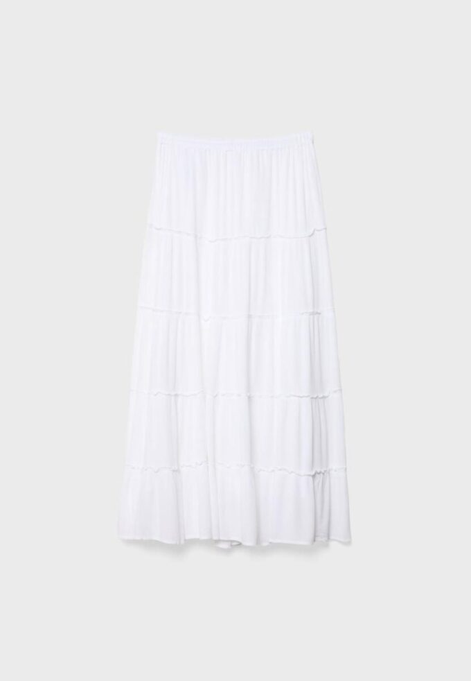 Flytende midiskjørt med paneler