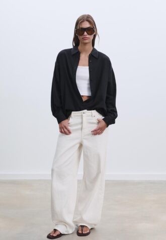 Flytende skjorte i lin-look