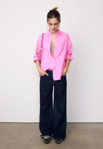 Flytende skjorte i lin-look