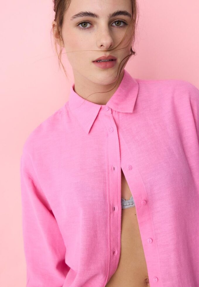 Flytende skjorte i lin-look