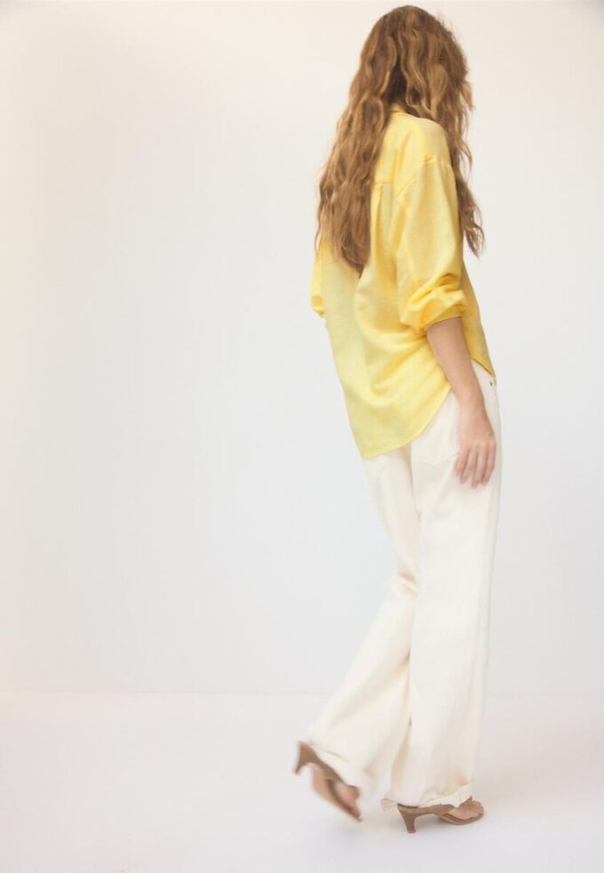 Flytende skjorte i lin-look