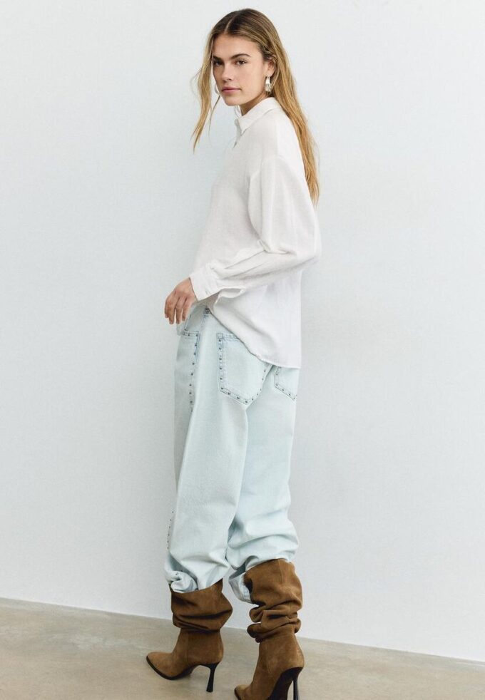 Flytende skjorte i lin-look