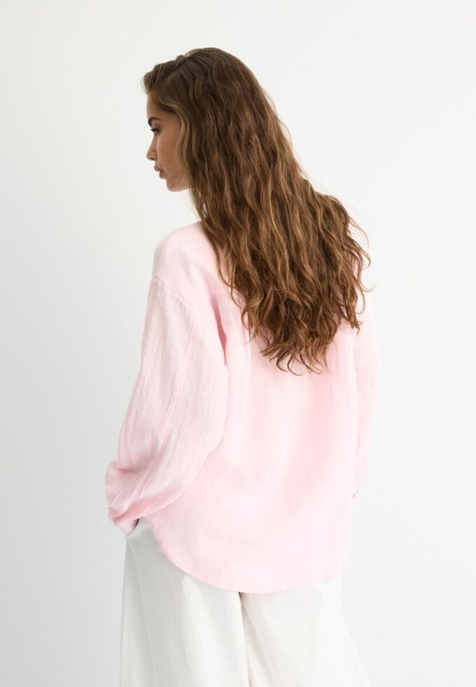 Flytende skjorte i lin-look