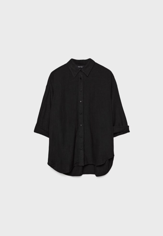 Flytende skjorte i lin-look