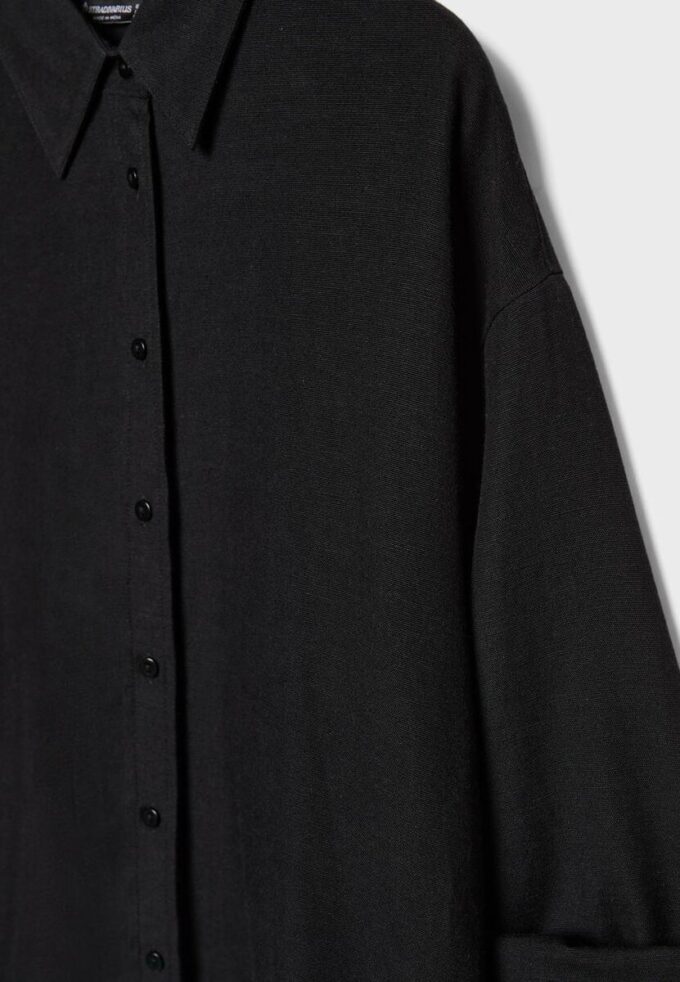 Flytende skjorte i lin-look