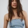 Glitrende bustier-topper i denim