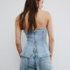 Glitrende bustier-topper i denim