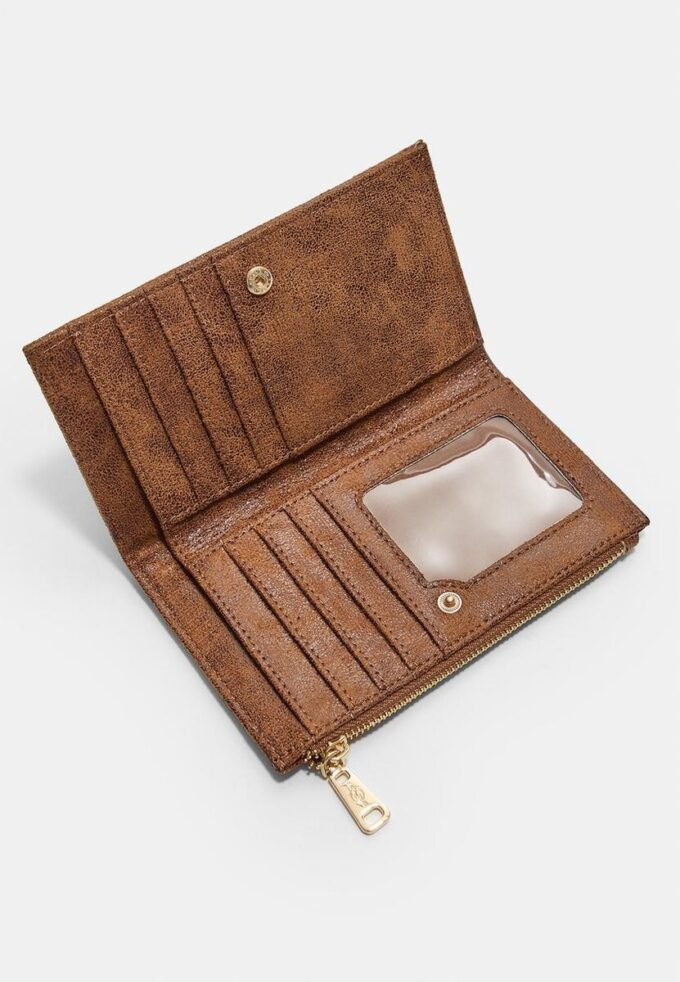 Glitrende kortholder i pung med glidelås