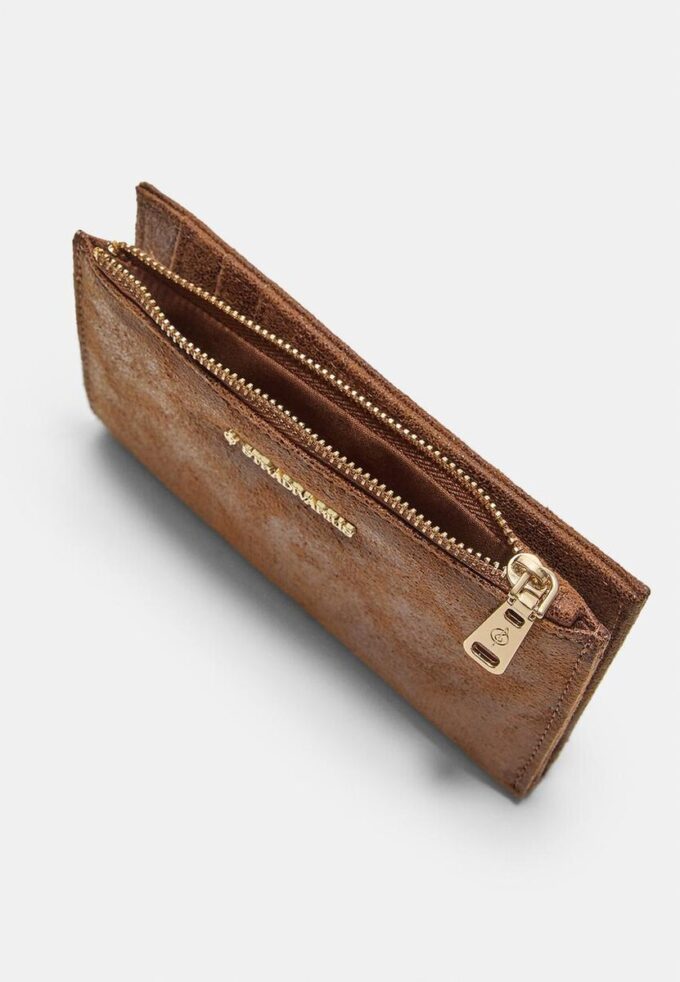 Glitrende kortholder i pung med glidelås