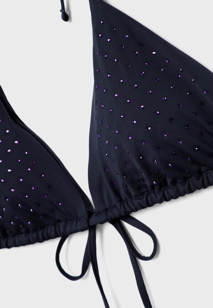 Glitrende trekantet bikinitopper
