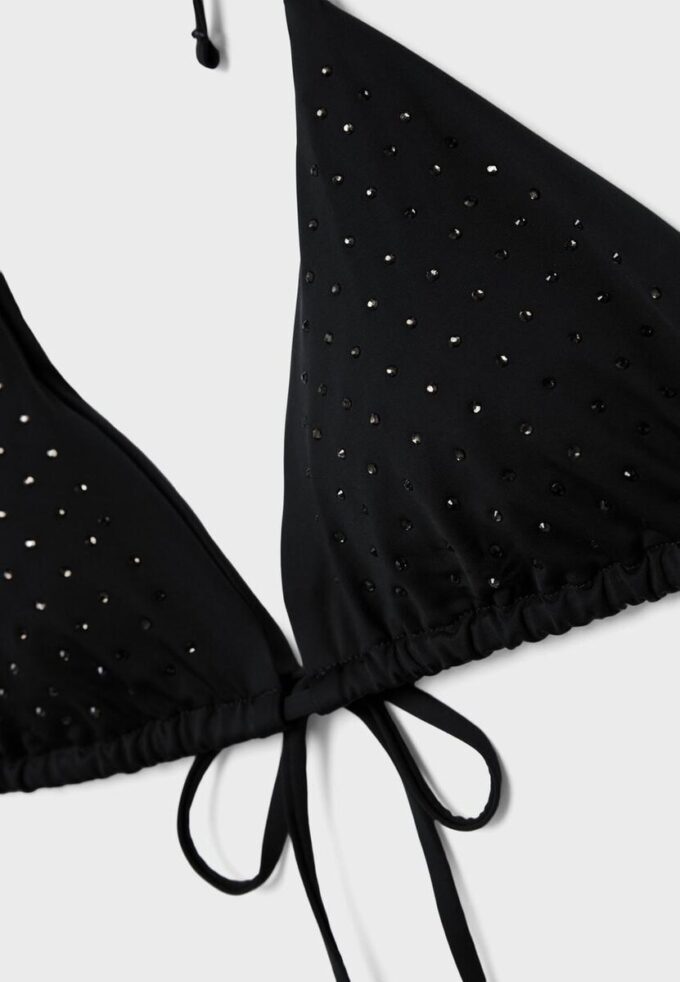 Glitrende trekantet bikinitopper