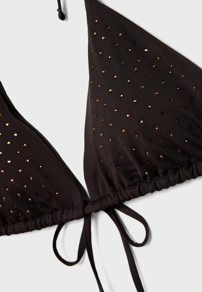 Glitrende trekantet bikinitopper