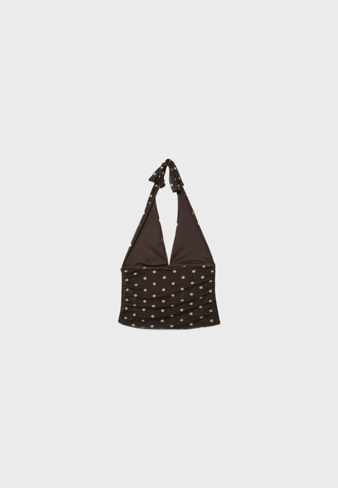 Haltertop i mesh med prikker