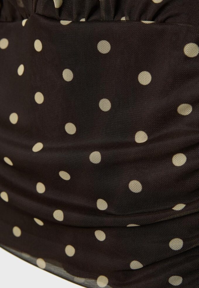 Haltertop i mesh med prikker