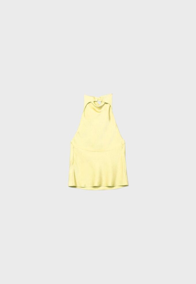 Haltertop med satineffekt