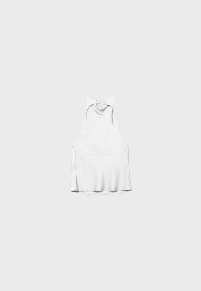 Haltertop med satineffekt