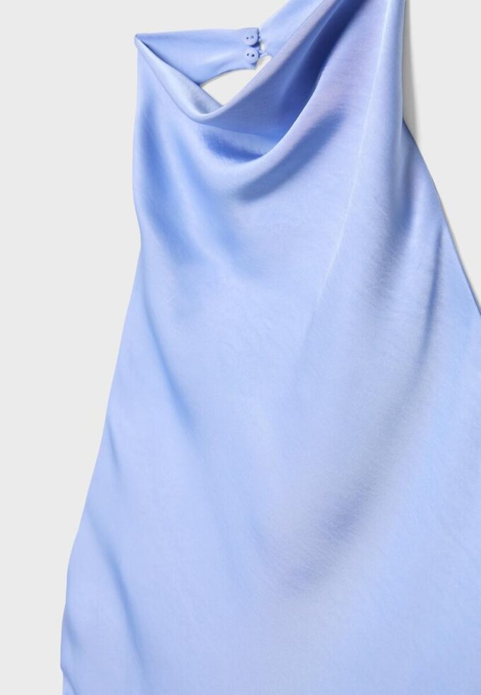 Haltertop med satineffekt