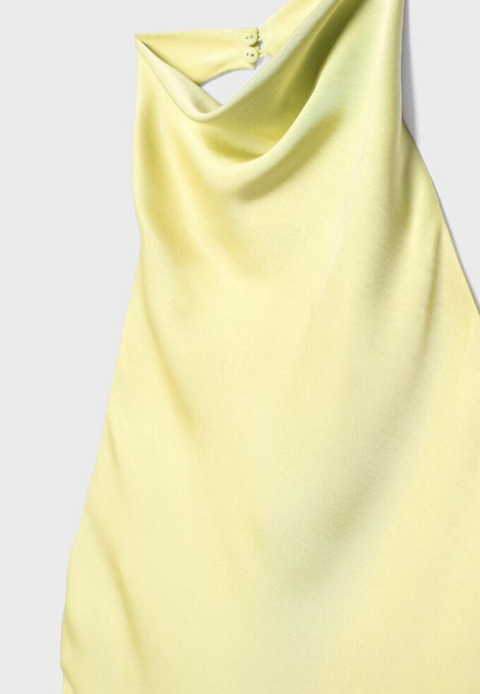 Haltertop med satineffekt