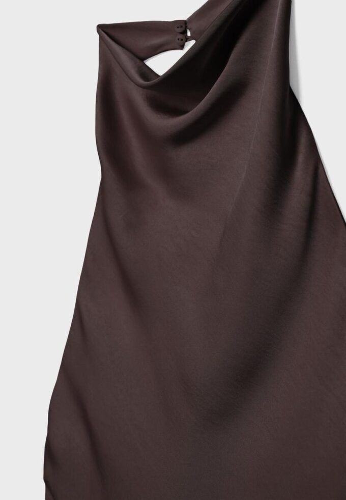 Haltertop med satineffekt