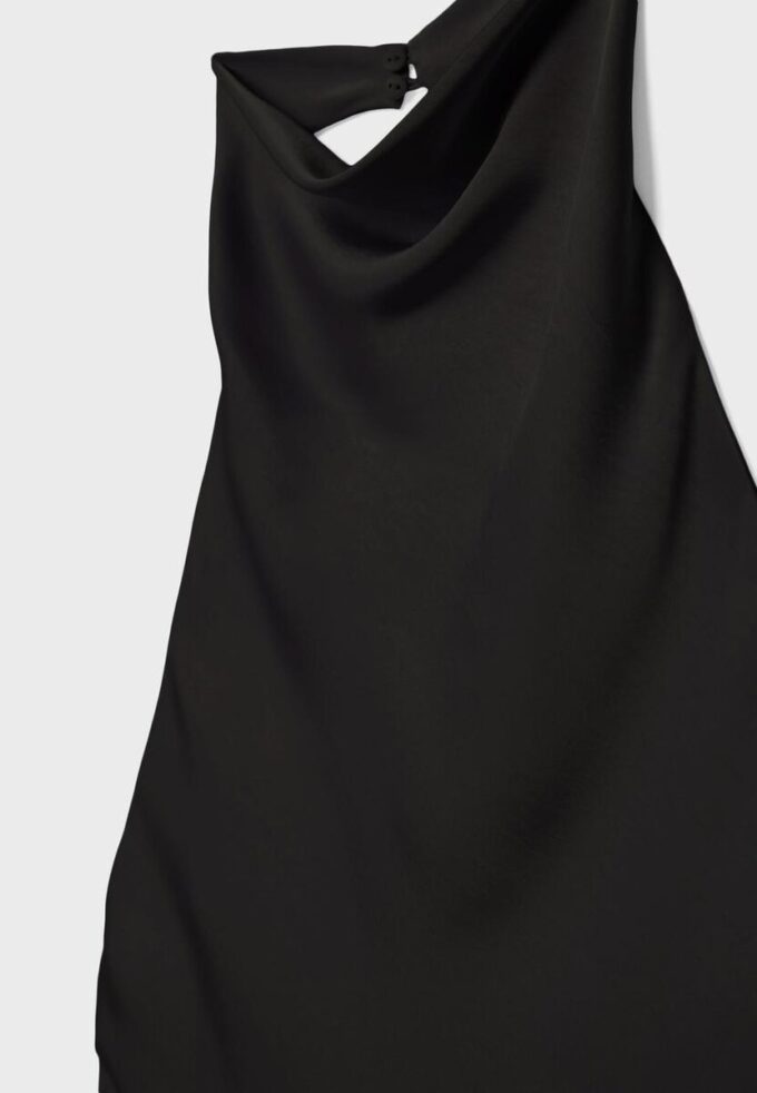 Haltertop med satineffekt