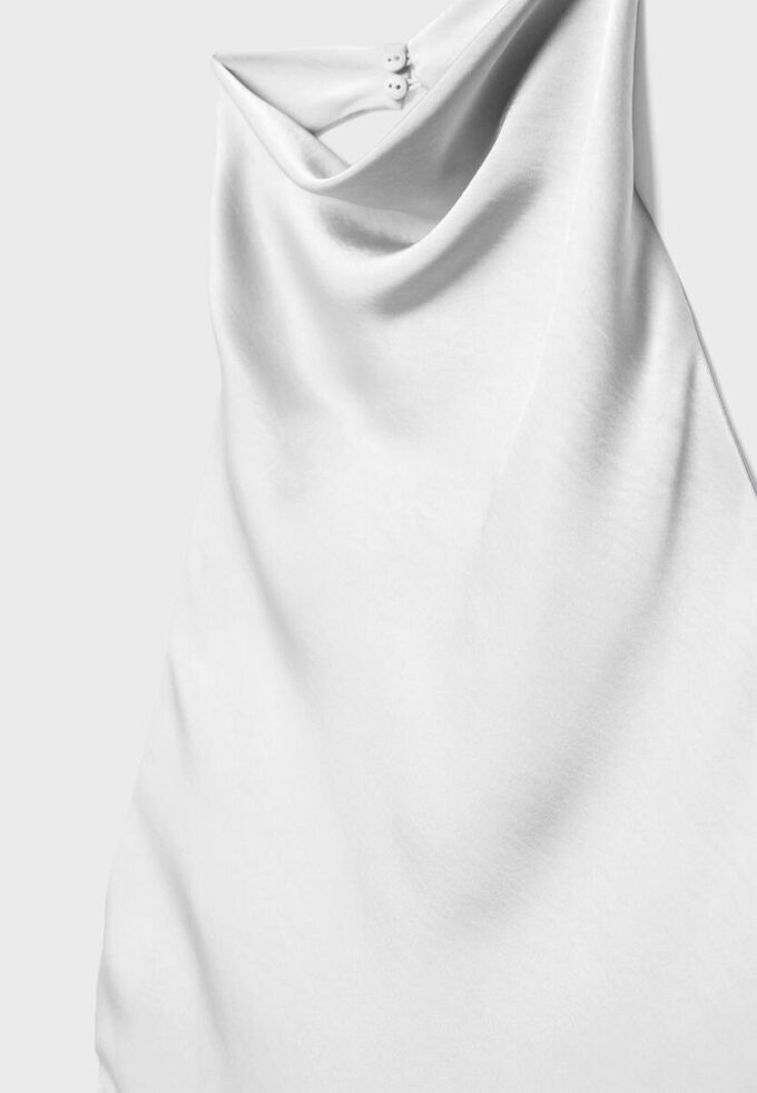 Haltertop med satineffekt