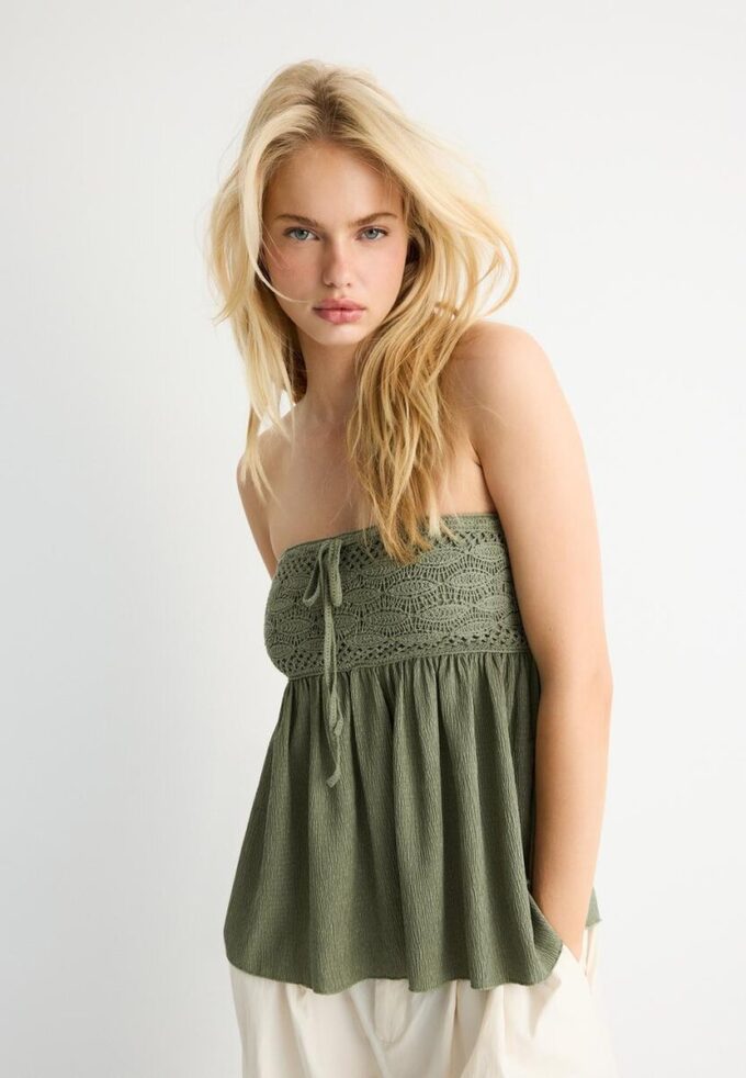 Heklet bandeau-topper