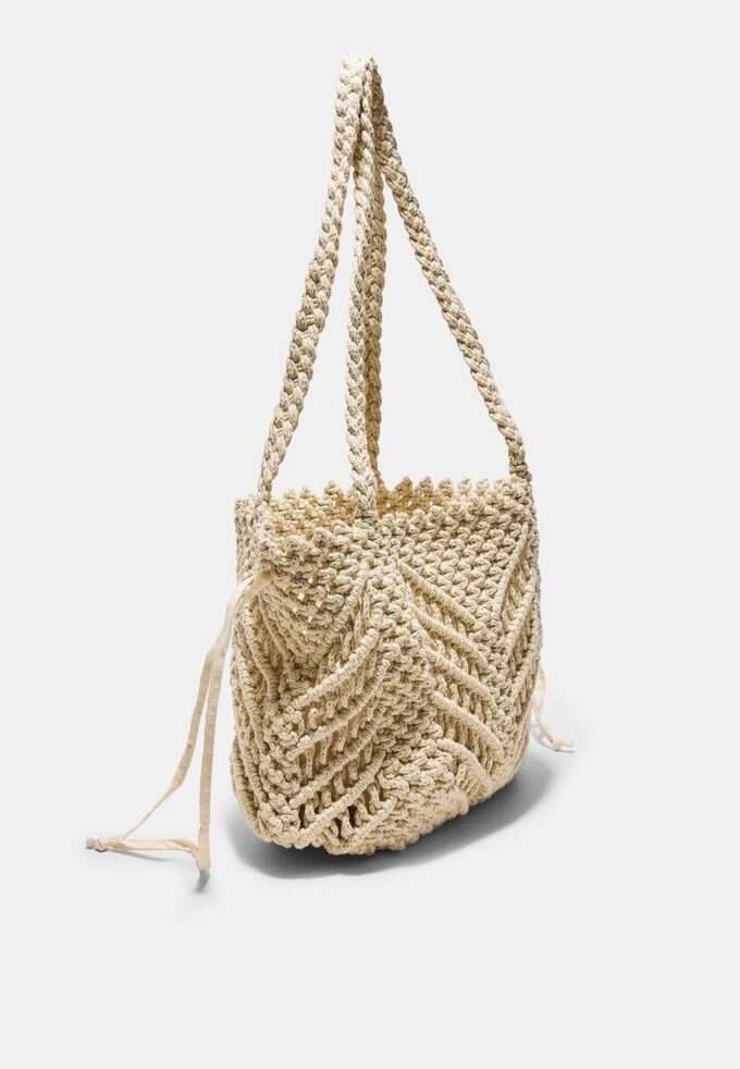 Heklet shopperveske med metalltråd