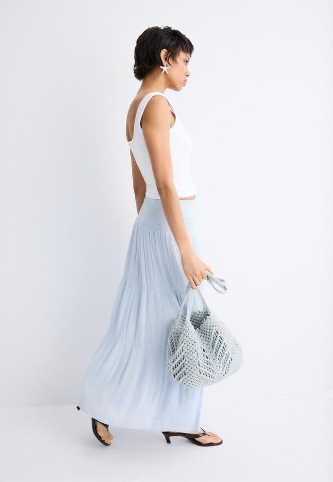 Heklet shopperveske med metalltråd