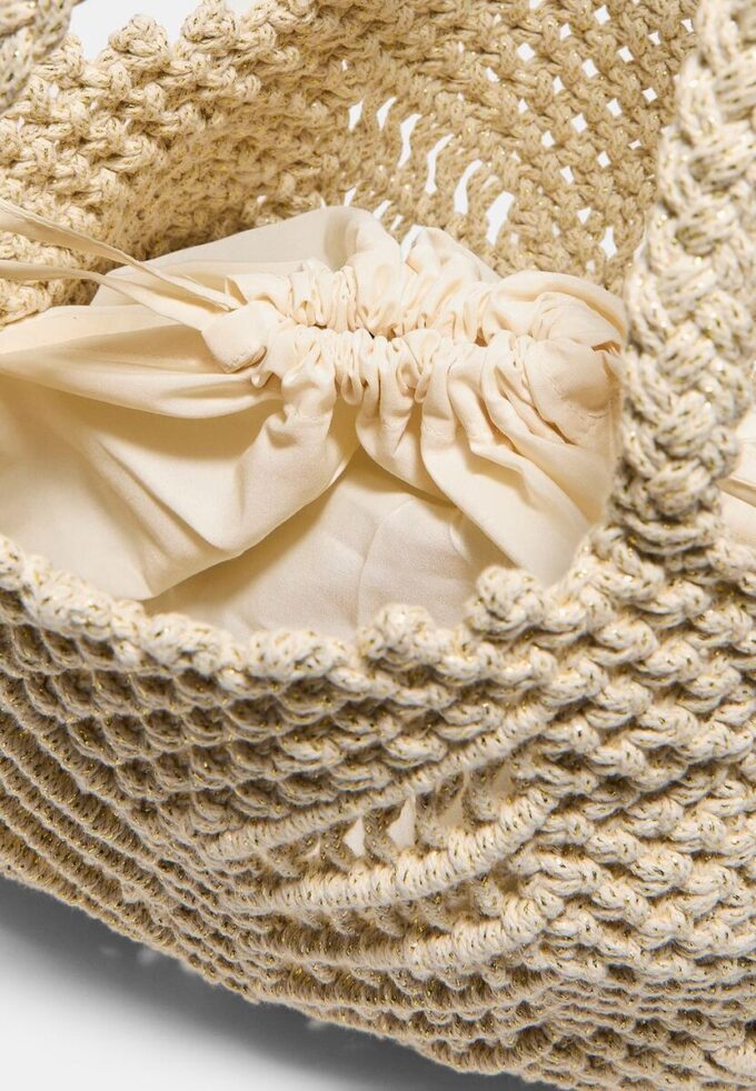 Heklet shopperveske med metalltråd