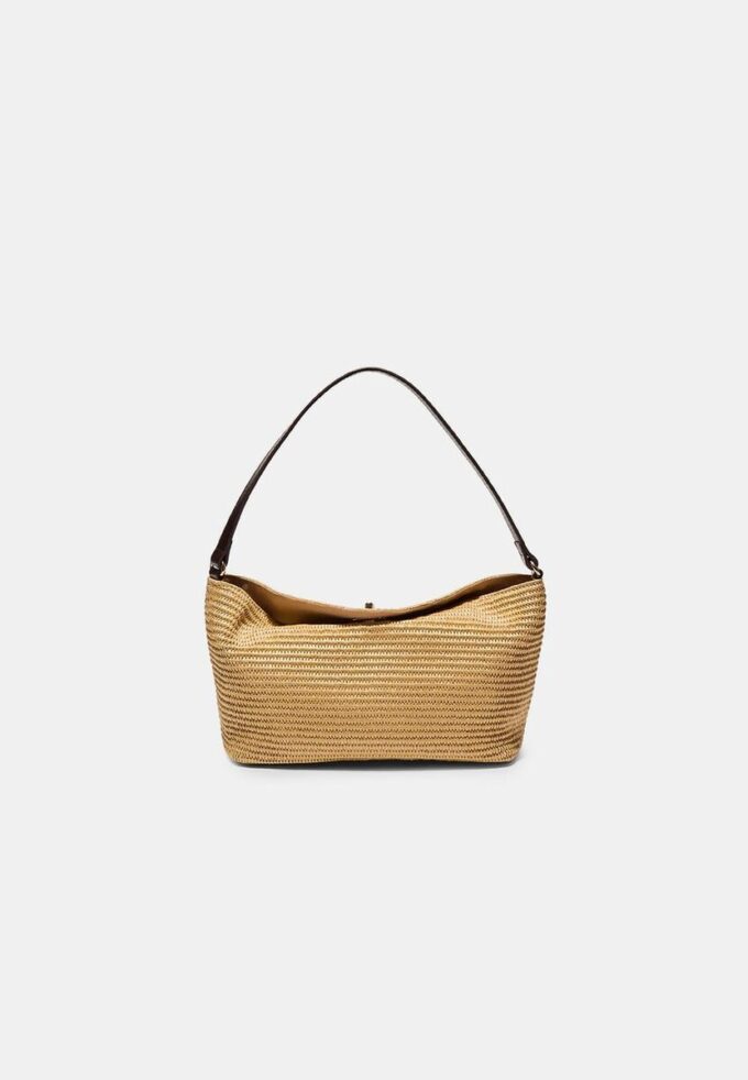 Heklet skulderveske med metalllås