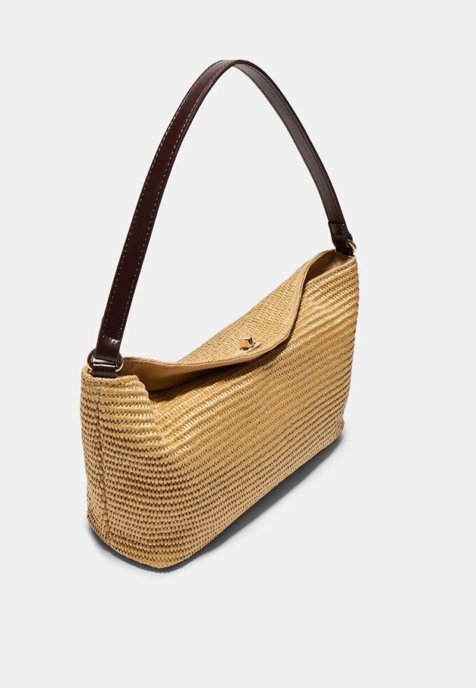 Heklet skulderveske med metalllås