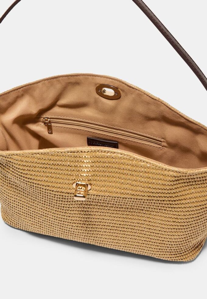 Heklet skulderveske med metalllås