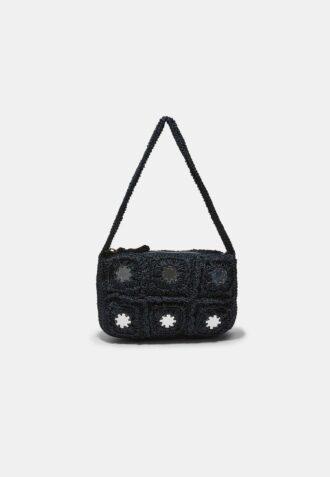 Heklet skulderveske med speil