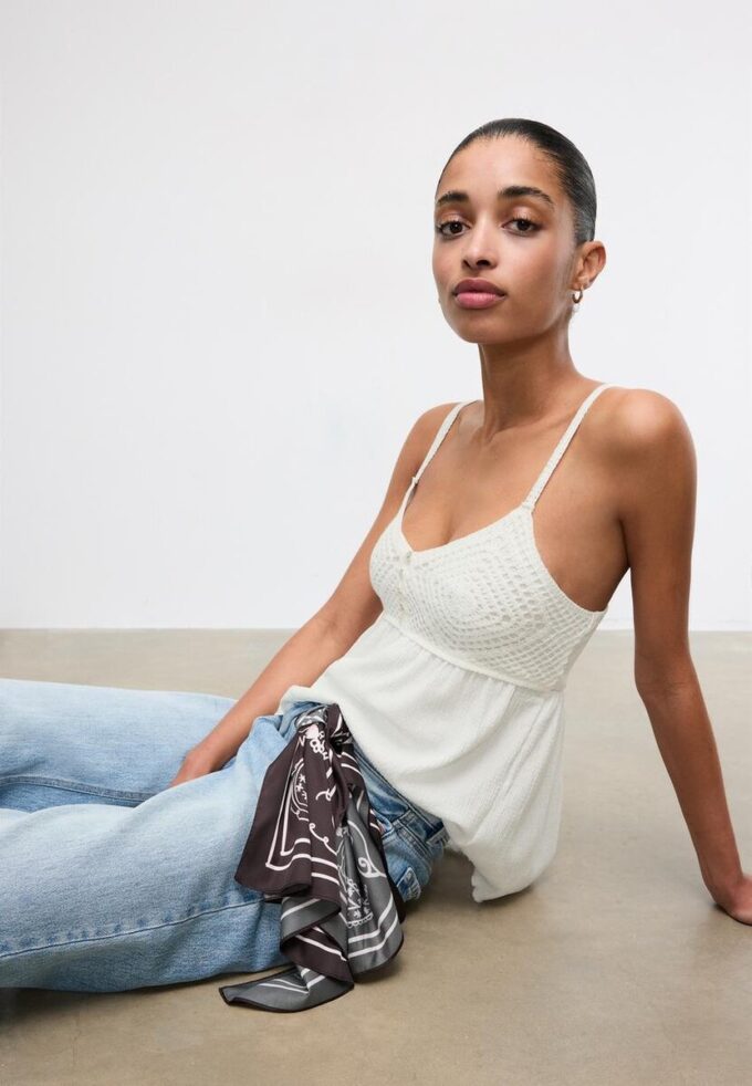 Heklet topp med volanger