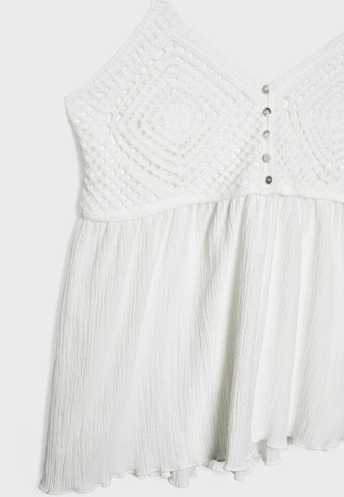 Heklet topp med volanger