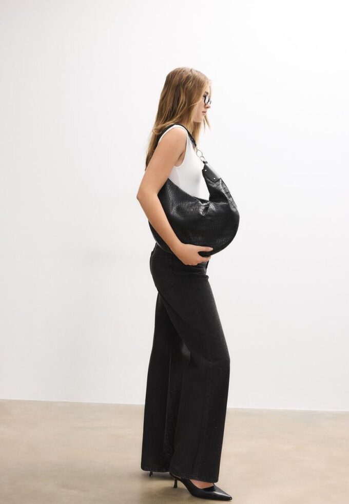 Hobo-skulderveske i krokodilleimitasjon