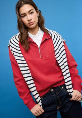 Høyhalset sweatshirt med glidelås