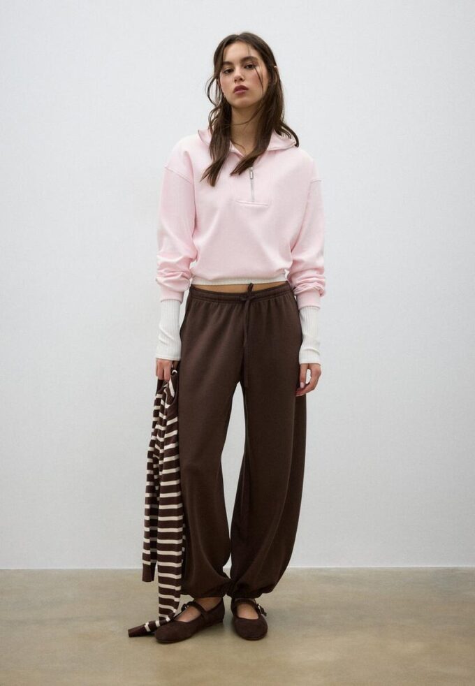 Høyhalset sweatshirt med glidelås