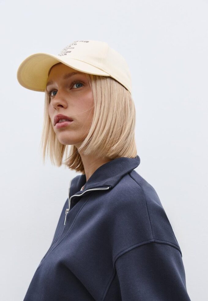 Høyhalset sweatshirt med glidelås