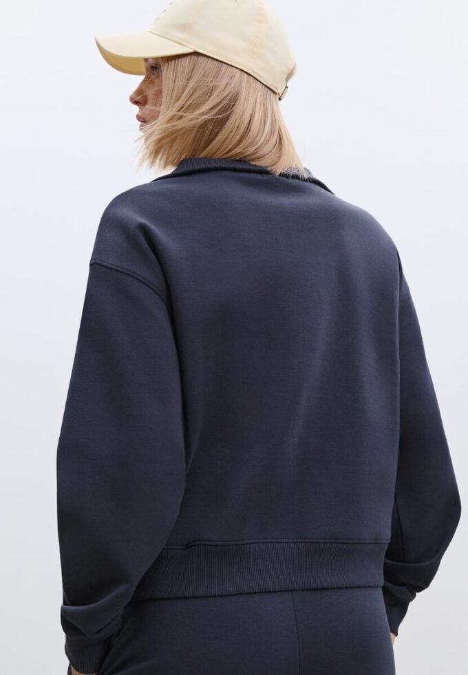 Høyhalset sweatshirt med glidelås