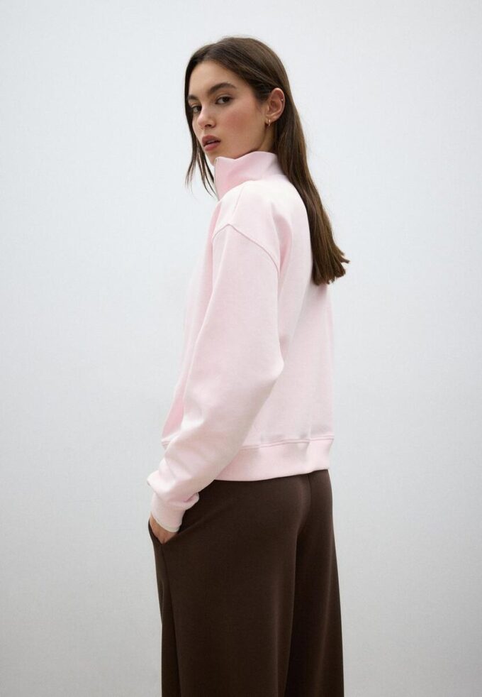 Høyhalset sweatshirt med glidelås