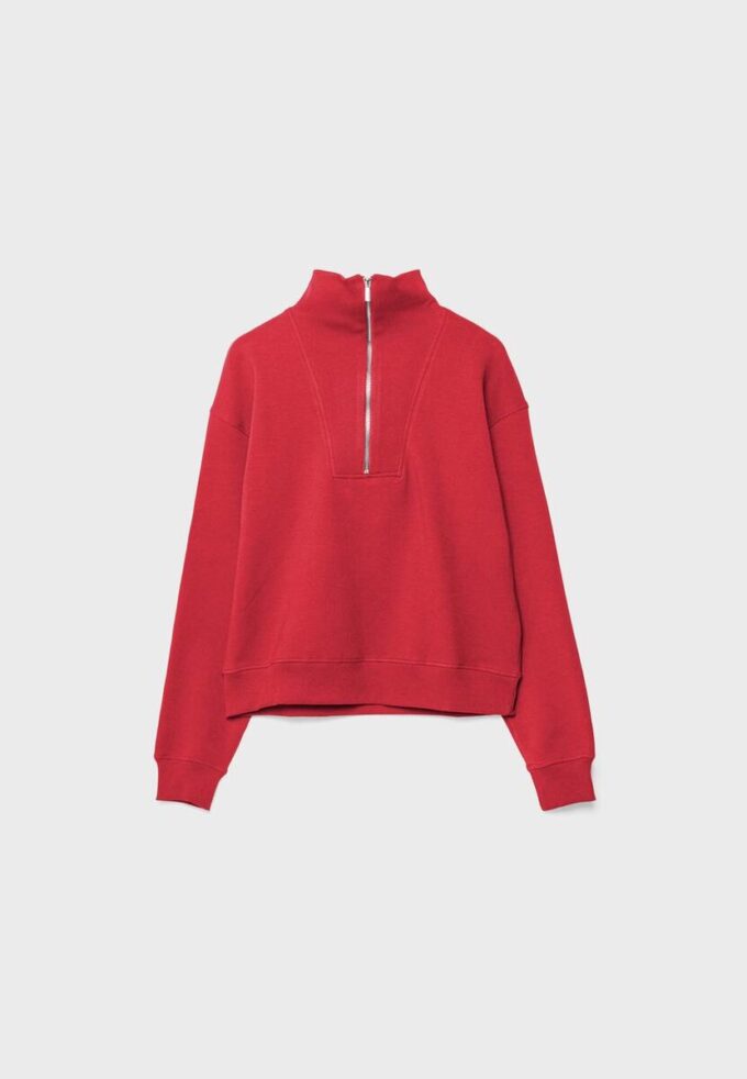 Høyhalset sweatshirt med glidelås