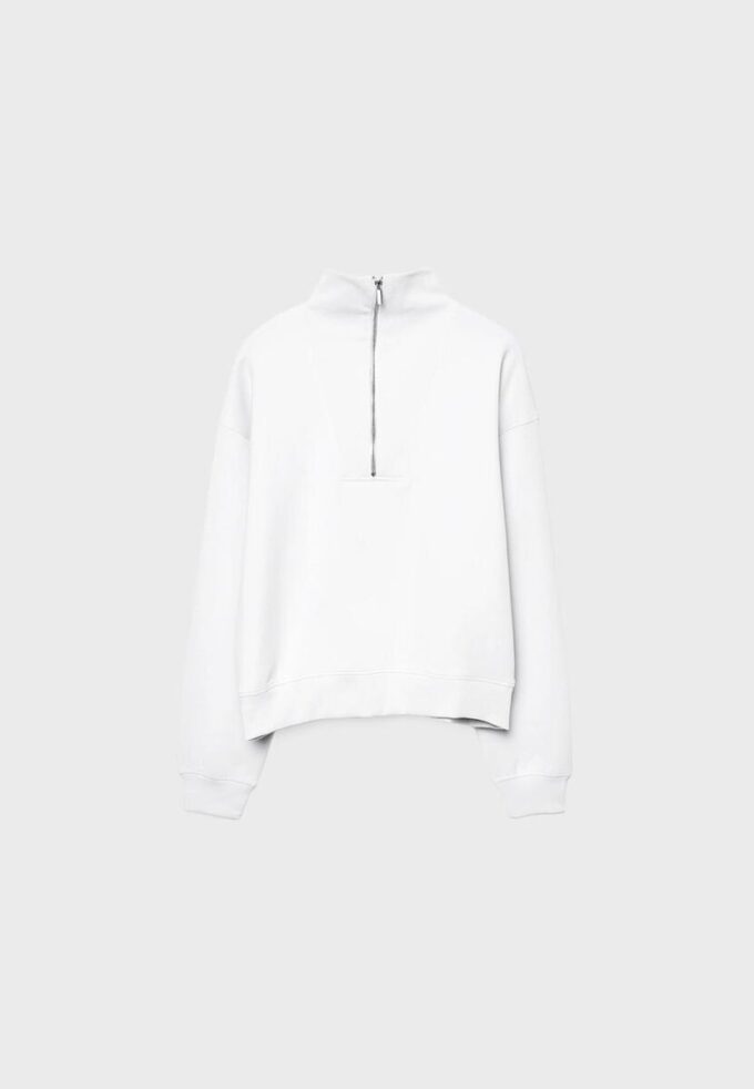 Høyhalset sweatshirt med glidelås