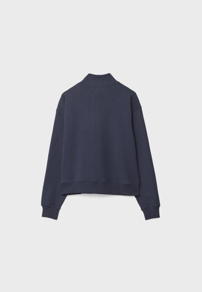 Høyhalset sweatshirt med glidelås