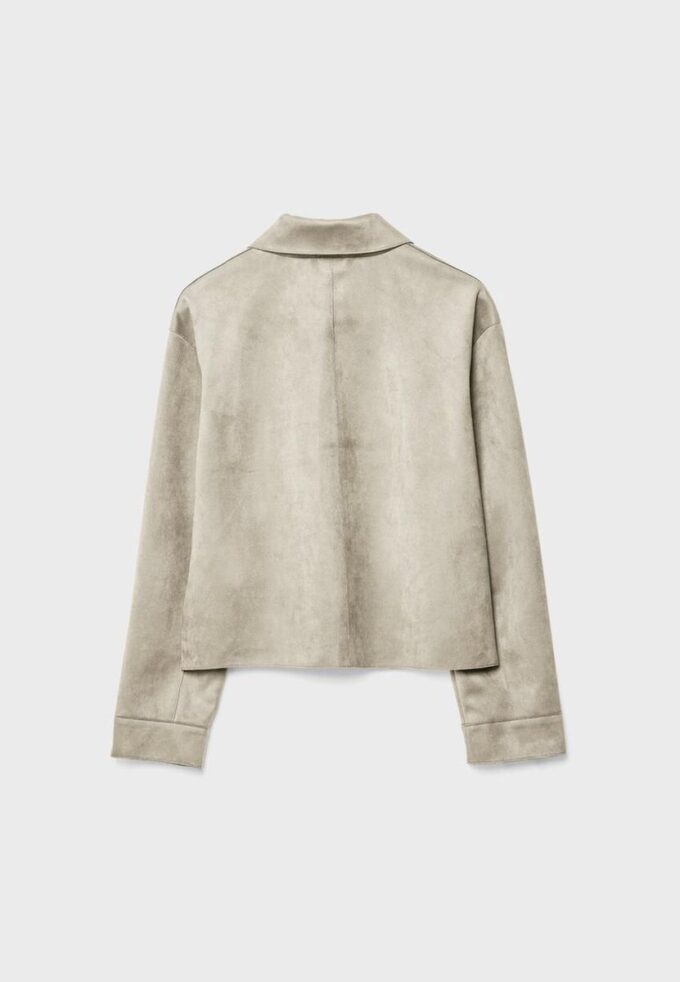 Jakke i imitert semsket skinn med lommer