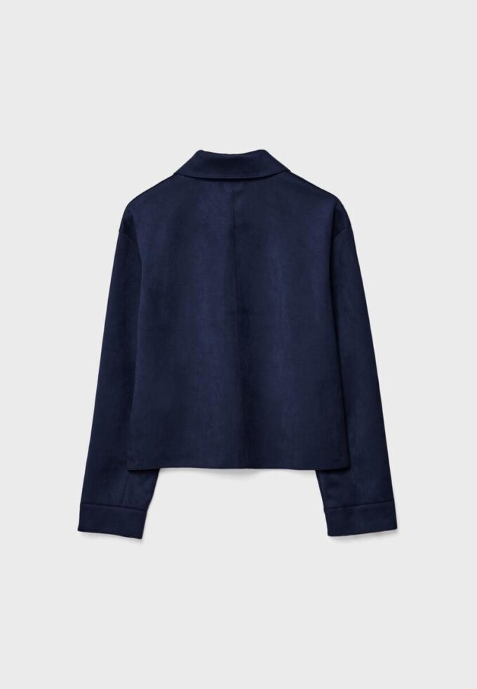 Jakke i imitert semsket skinn med lommer