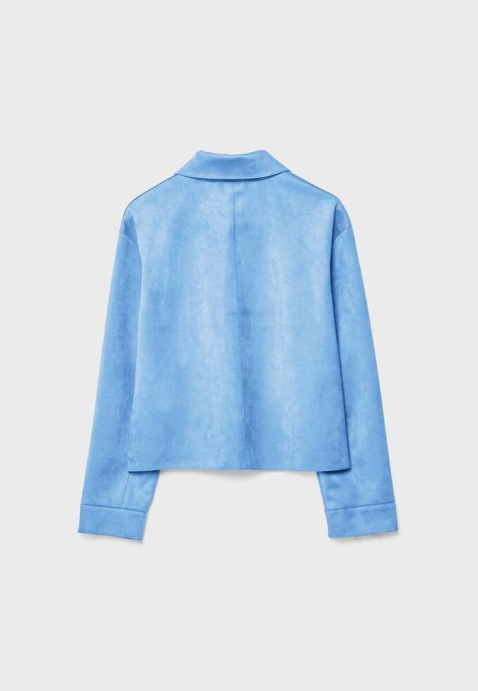 Jakke i imitert semsket skinn med lommer